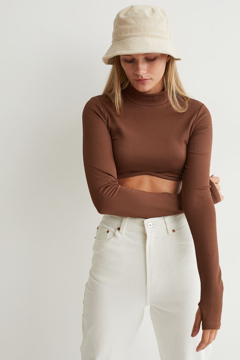 Langärmeliges Kurzshirt | H&M (DE, AT, CH, NL, FI)