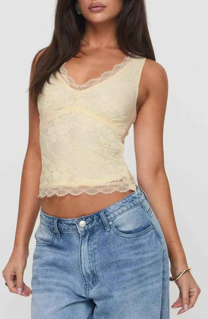 Far Away Lace Overlay Crop Tank | Nordstrom