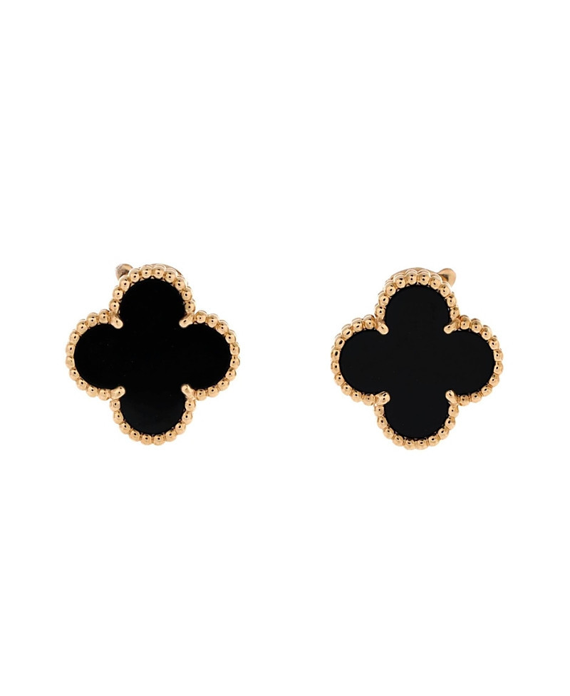 Pre-Owned Van Cleef & Arpels Vintage Alhambra Earrings 18K Gold and Onyx | Bloomingdale's (US)