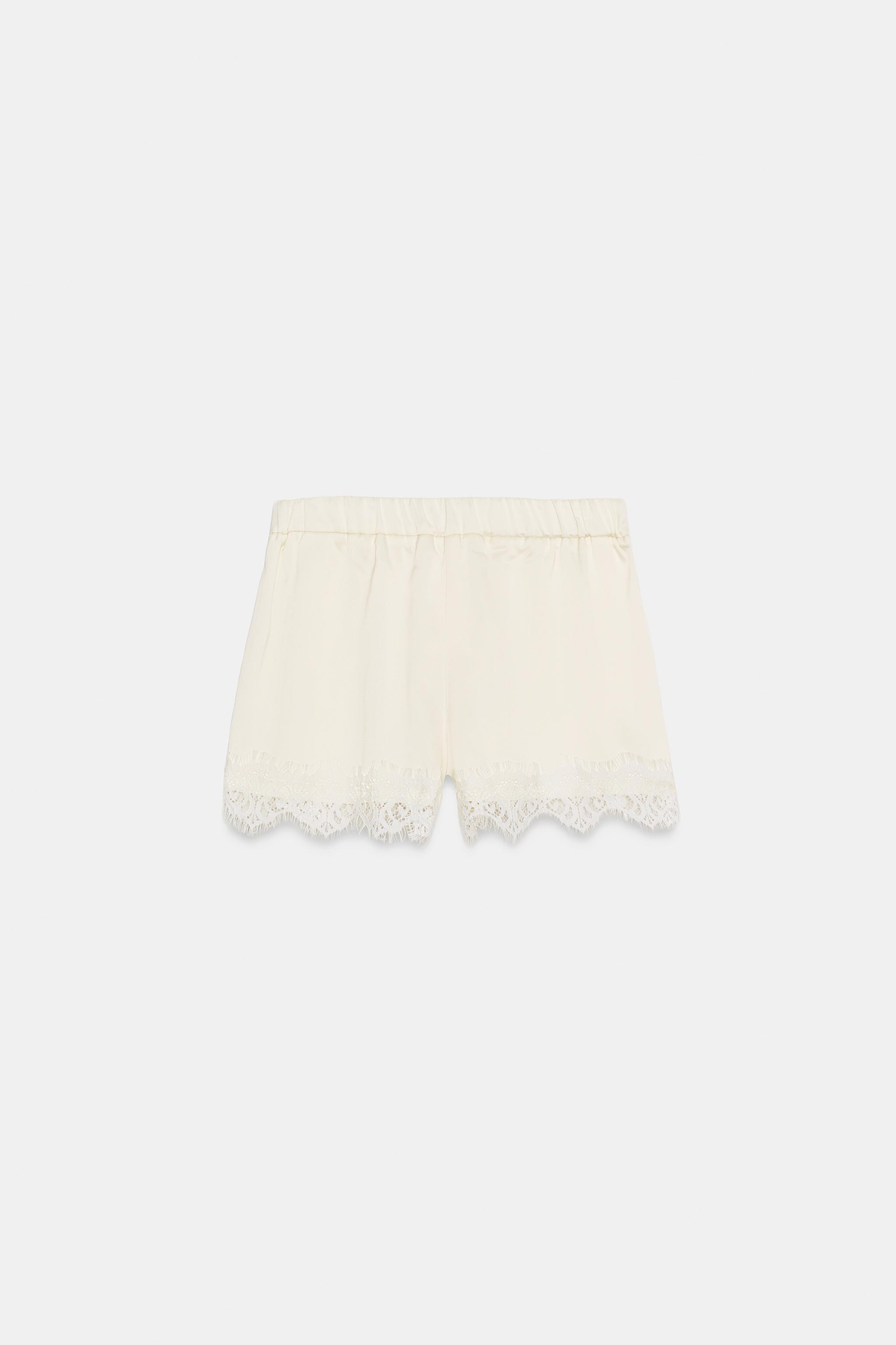 SATIN SHORTS WITH LACE | Zara UK
