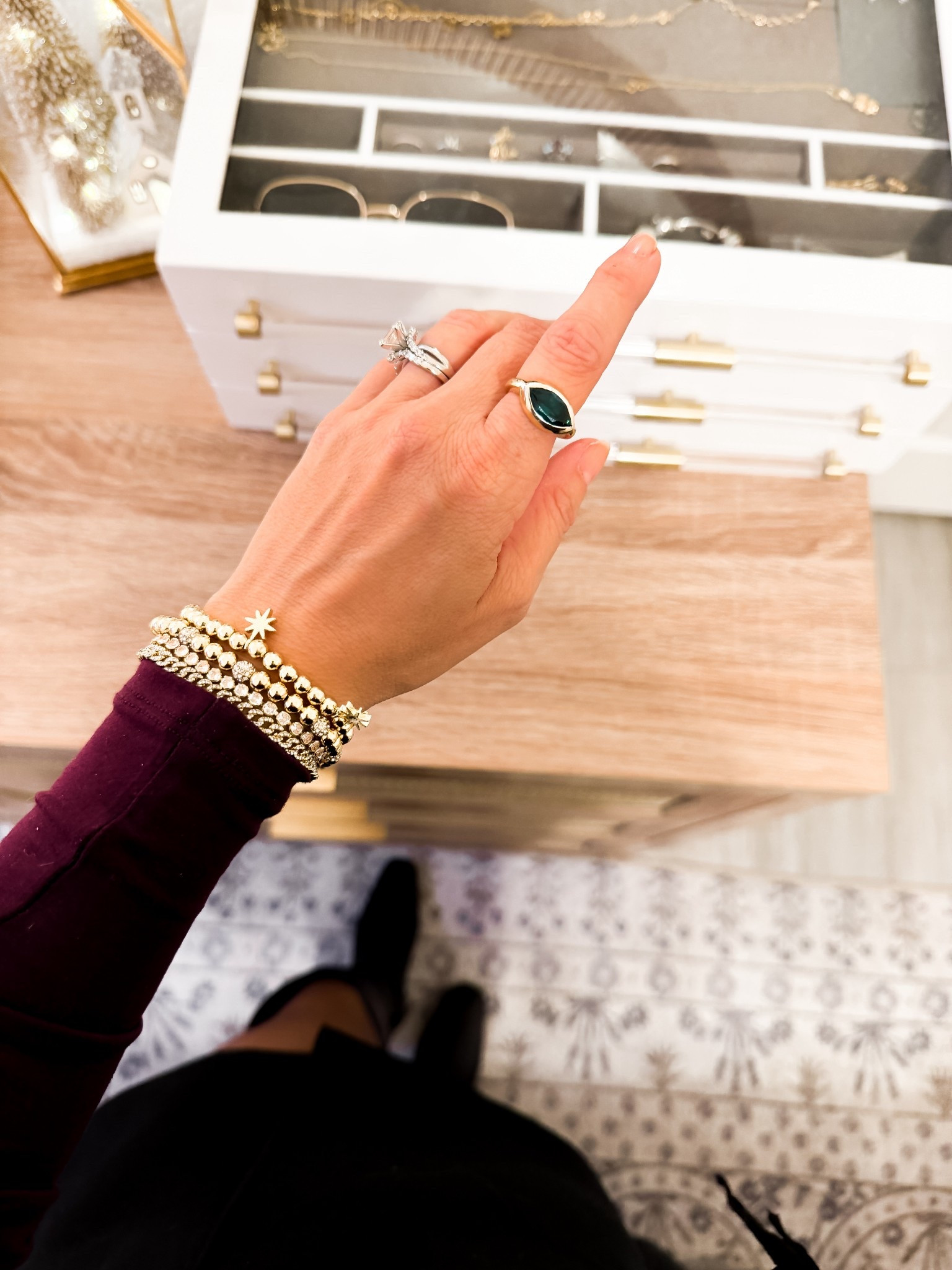 Today’s arm stack while I was putting outfits together in my closet — simple gold, a hint of sparkle, and pieces that make me feel pulled together even on busy days.


#LTKHoliday
