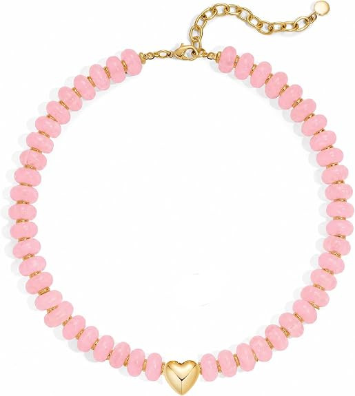 Chunky Beaded Necklace for Women, Colorful Trendy Statement Summer Jewelry Gift | Amazon (US)