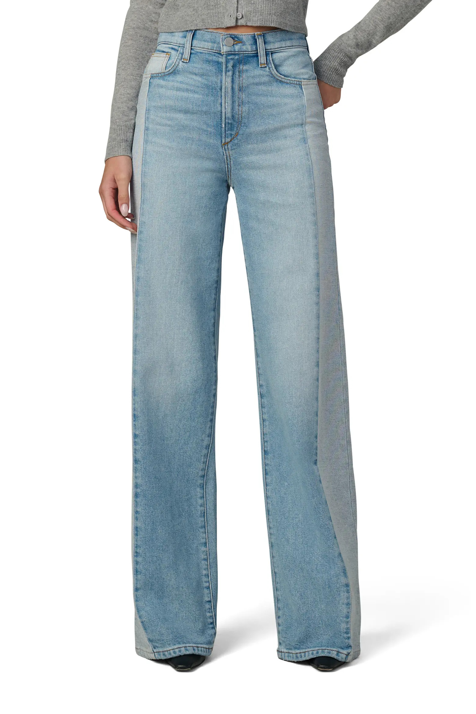 The Mia Pieced Two-Tone High Waist Wide Leg Jeans (Women) | Nordstrom | Nordstrom