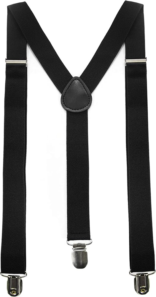 JEMYGINS Solid Color Mens Suspender with 3 Strong Clips Adjustable Braces | Amazon (US)