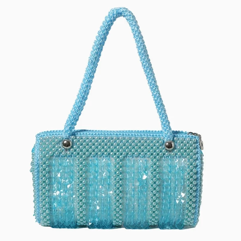 Fashion Summer Casual Beaded Pearls Shoulder Bag Vintage Tote for Women Retro Pouch Purse Designe... | Walmart (US)