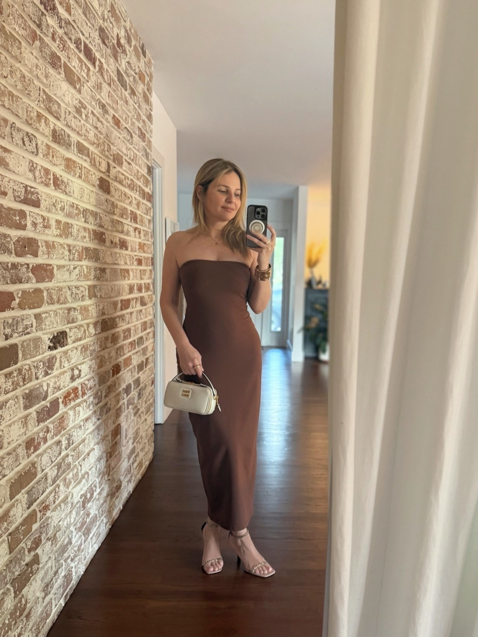 Birthday outfit #2 that I wore to dinner in Miami… it’s a brown strapless midi tube dress from Susana Monaco. I styled it with a gold hammered cuff bracelet, off white top handle bag w nude and gold strappy sandals.

#LTKdayinmylife #LTKootd #LTKSeasonal