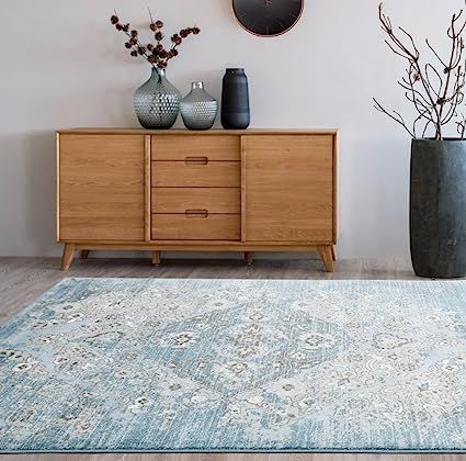 4620 Distressed Blue 5'2x7'2 Area Rug Carpet Large New | Amazon (US)