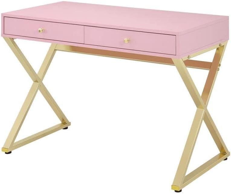 ACME FURNITURE Coleen Desk, Pink & Gold | Amazon (US)
