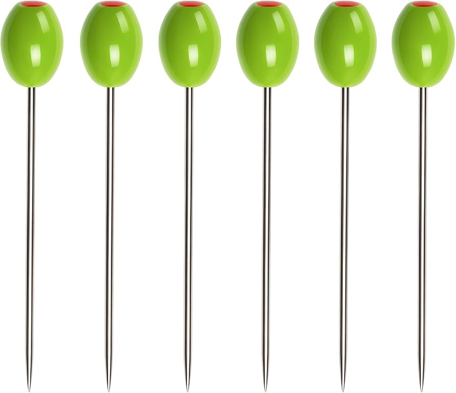 Cork Pops Stainless Steel 6-Inch Cocktail Pick Set – Set of 6 Reusable Drink Picks for Garnishe... | Amazon (US)