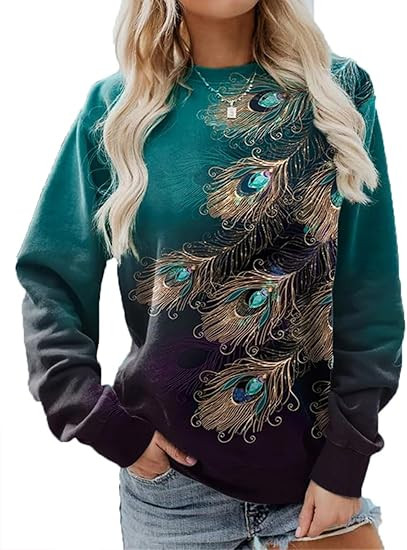 Fronage Women's Floral Graphic Sweater Long Sleeve Crewneck Sweatshirt Pullover Casual Loose Vint... | Amazon (US)