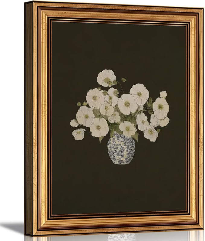 Vintage Gold Framed 3D Textured Wall Art Spring Moody Botanical Floral Wall Decor Picture Cottage... | Amazon (CA)