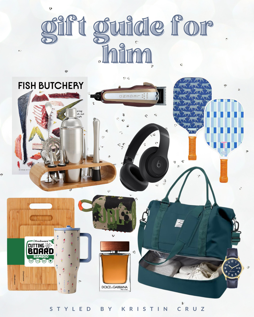 Practical gifts he'll genuinely appreciate! This guide covers all the bases—grooming essentials, tech upgrades, outdoor gear, and everyday carry items. 
Bamboo cutting board sets and portable bar kits are always crowd-pleasers. No more guessing what guys want—these are all winners! 

 #LTKGiftGuide #LTKHoliday #LTKMens