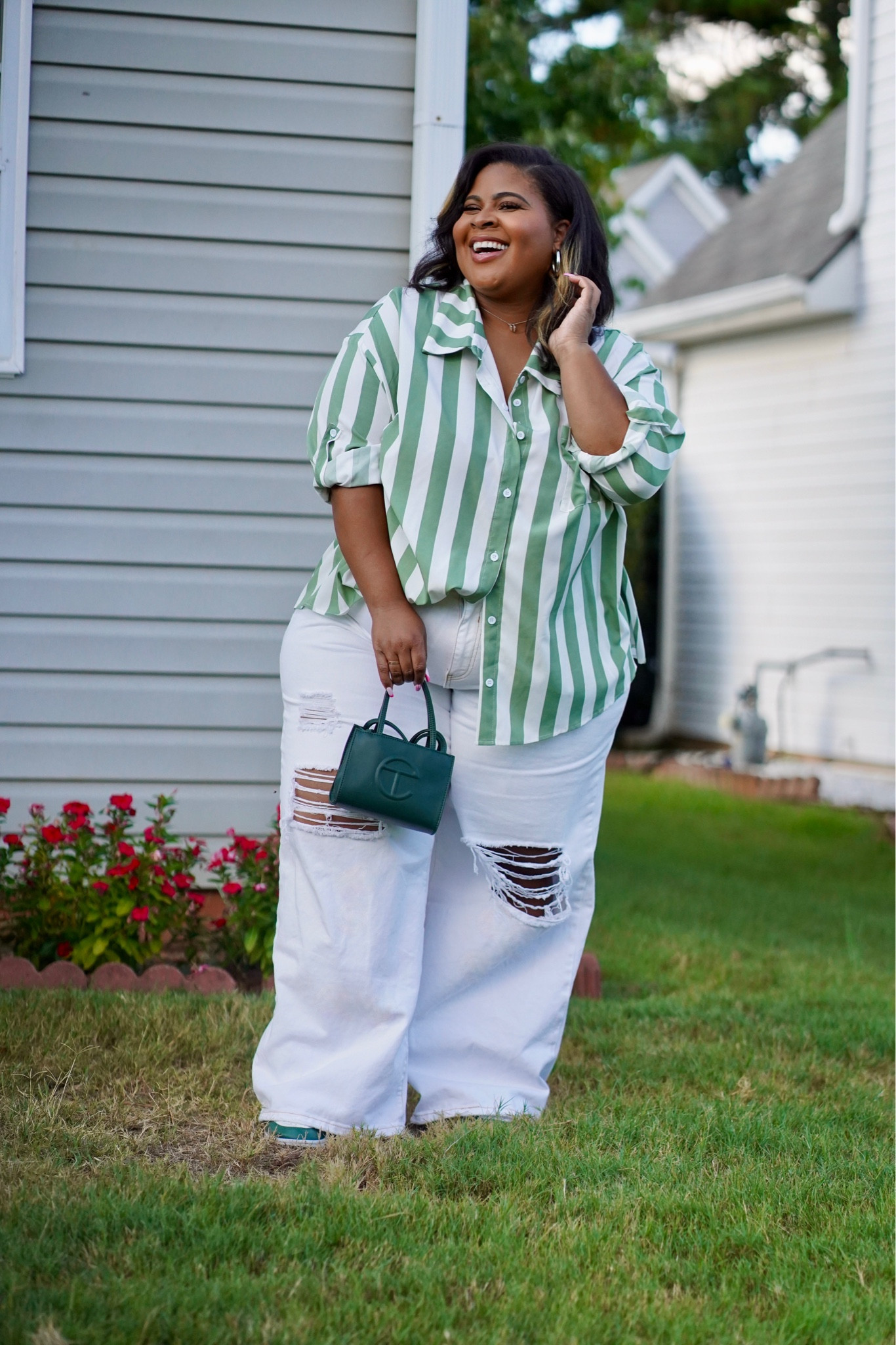 Happy Labor Day from me and my pants that yall claim I can’t wear after today 🤍💚