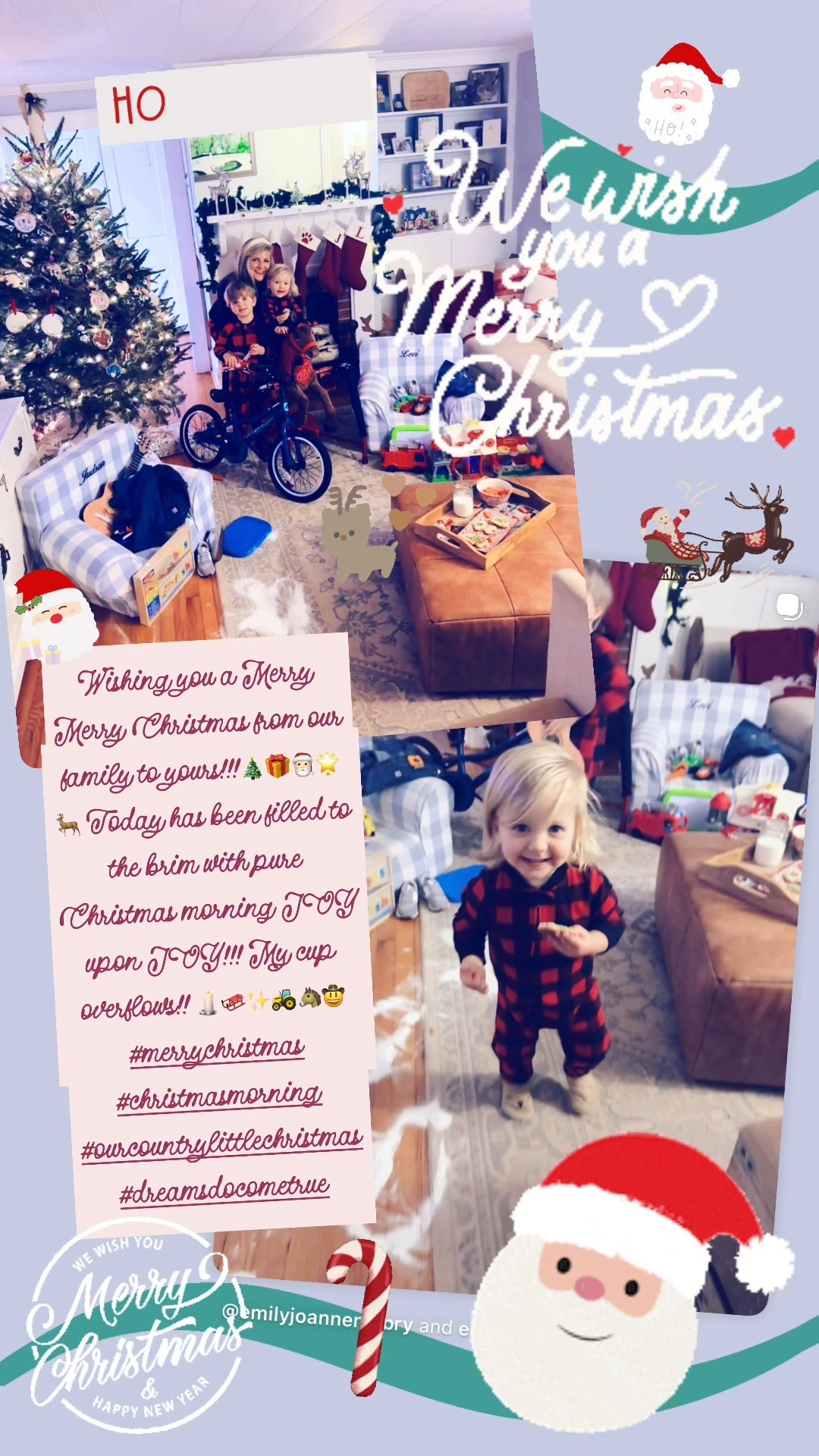 Wishing you a Merry Merry Christmas from our family to yours!!!🎄🎁🎅🏻🌟🦌 Today has been filled to the brim with pure Christmas morning JOY upon JOY!!! My cup overflows!! 🕯️🛷✨🚜🐴🤠 #merrychristmas #christmasmorning #ourcountrylittlechristmas #dreamsdocometrue 
