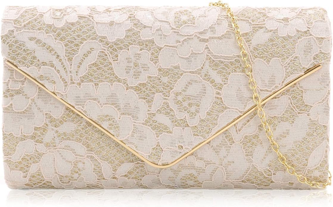 Milisente Clutch Purses For Women Glitter Lace Clutches Evening Bag Floral Pattern Handbags For W... | Amazon (US)