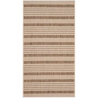SAFAVIEH Courtyard Brown/Bone 2 ft. x 4 ft. Striped Indoor/Outdoor Area Rug CY6062-242-2 - The Ho... | The Home Depot