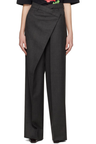 Acne Studios - Gray Tailored Wrap Trousers | SSENSE