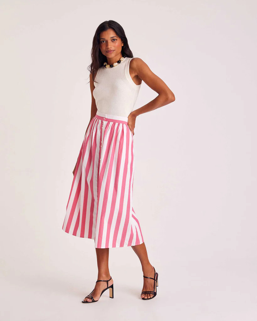 Sally skirt pink stripes | Balzac Paris US