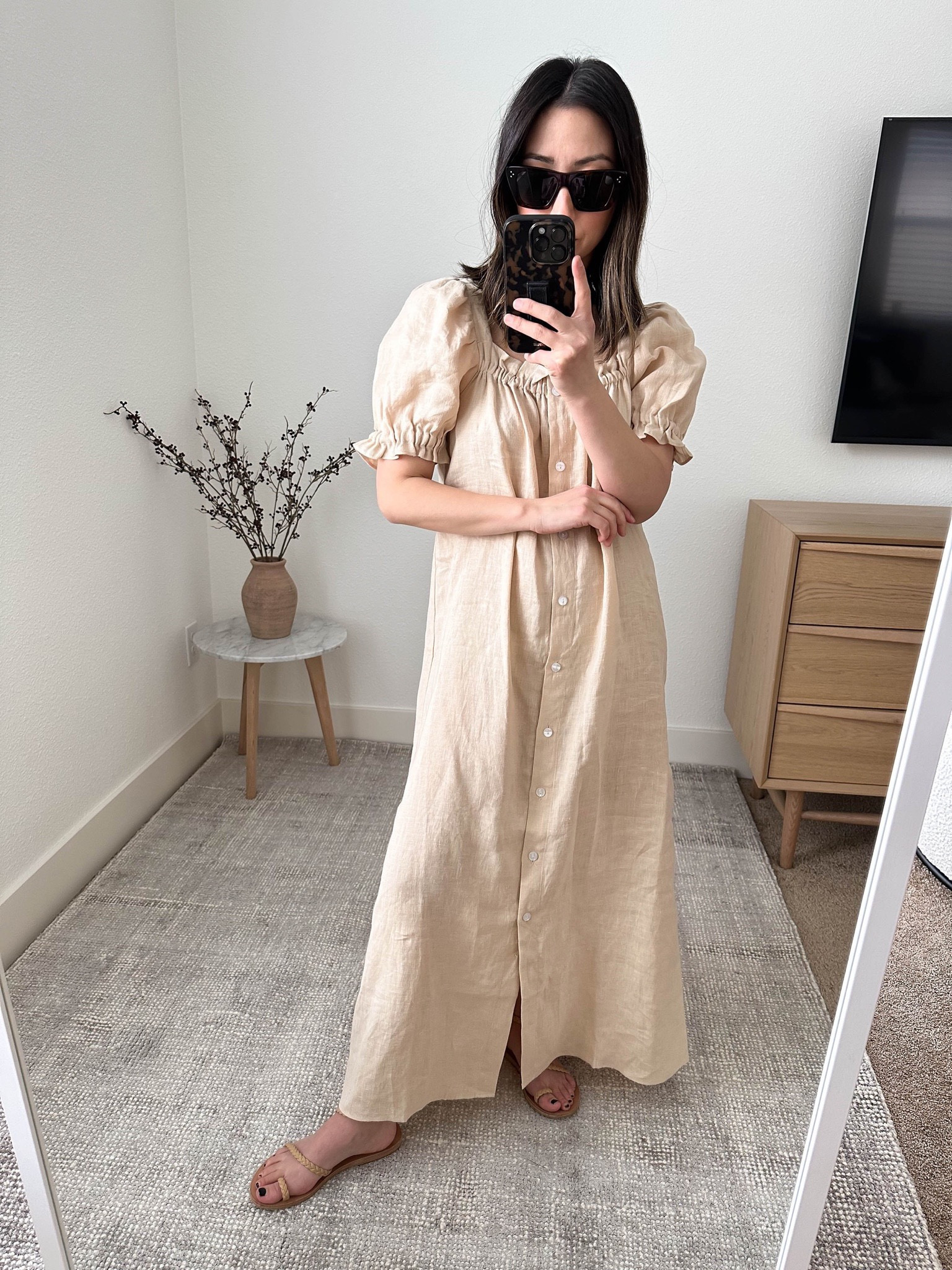 Spring dresses. Petite spring dress. This dress runs small. On major sale! 

Dress - Sleeper small
Sandals - Ancient Greek 35
Sunglasses - Celine 

Petite Style, Neutral outfit, capsule wardrobe, minimal style, street style outfits, Affordable fashion, Spring fashion, Spring outfit, spring break, Easter dress, spring dress. 

#LTKsalealert #LTKshoecrush #LTKSeasonal