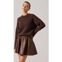 ASTR the Label | Selbie Brushed Knit Sweater in Brown | Size M | ASTR The Label (US)