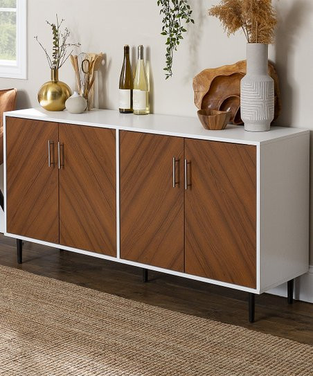 White & Teak-Finish Console Table | Zulily