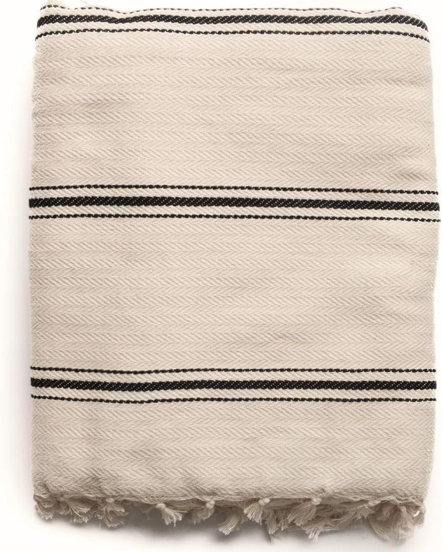 The Loomia 100% Cotton Luxurious Woven Turkish Queen Size Blanket | Amazon (US)