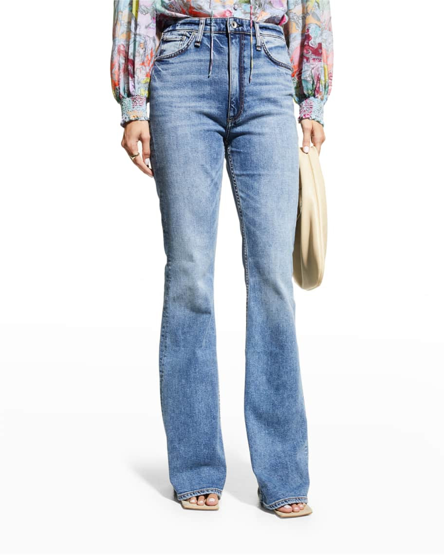 Rag & Bone Casey High-Rise Faded Flare Jeans | Neiman Marcus