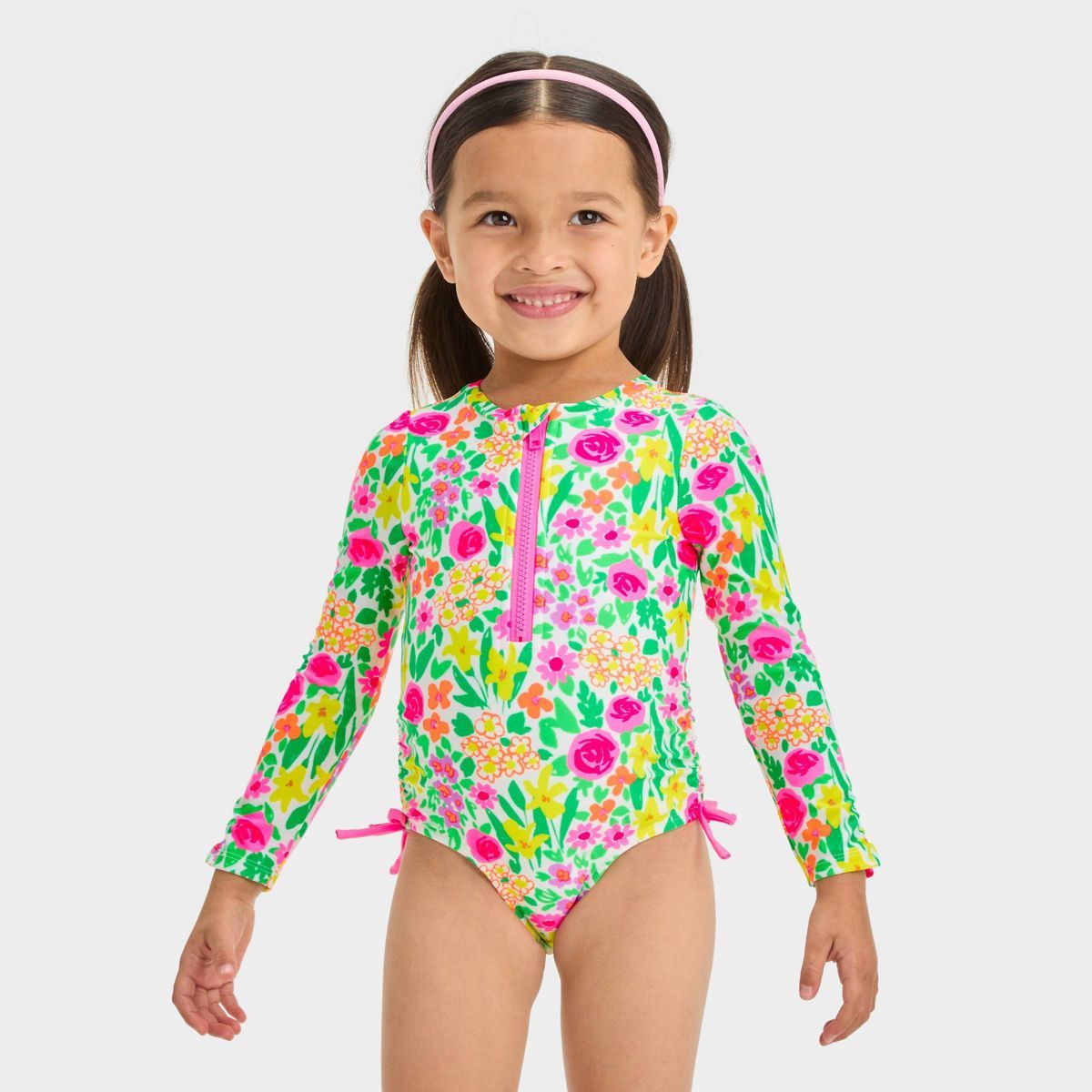 Baby Girls' Long Sleeve Rash Guard One Piece Swimsuit - Cat & Jack™ 12M | Target