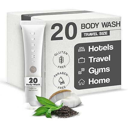 Travel Size Hotel Body Wash 20 Count 1 oz Bottles Guest Amenities for Hotels Vacation Rentals and... | Amazon (US)