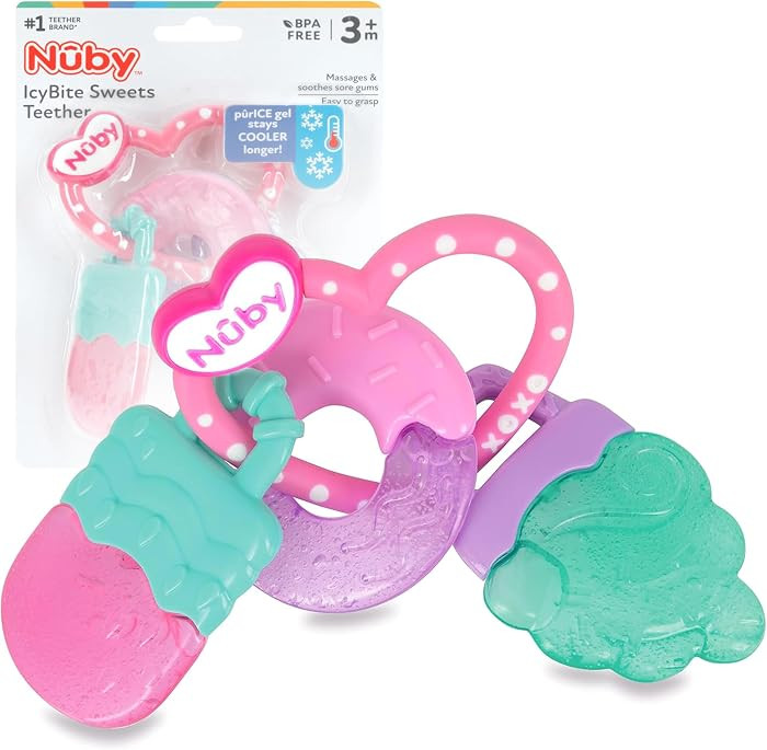 Nuby ICY Gel Teether Ring, Popsicle, Donut and Ice Cream - 3+ Months | Amazon (US)