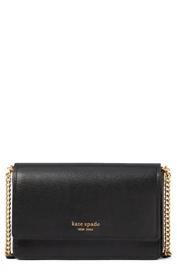 Kate Spade New York morgan leather wallet on a chain in Black at Nordstrom Rack | Nordstrom Rack