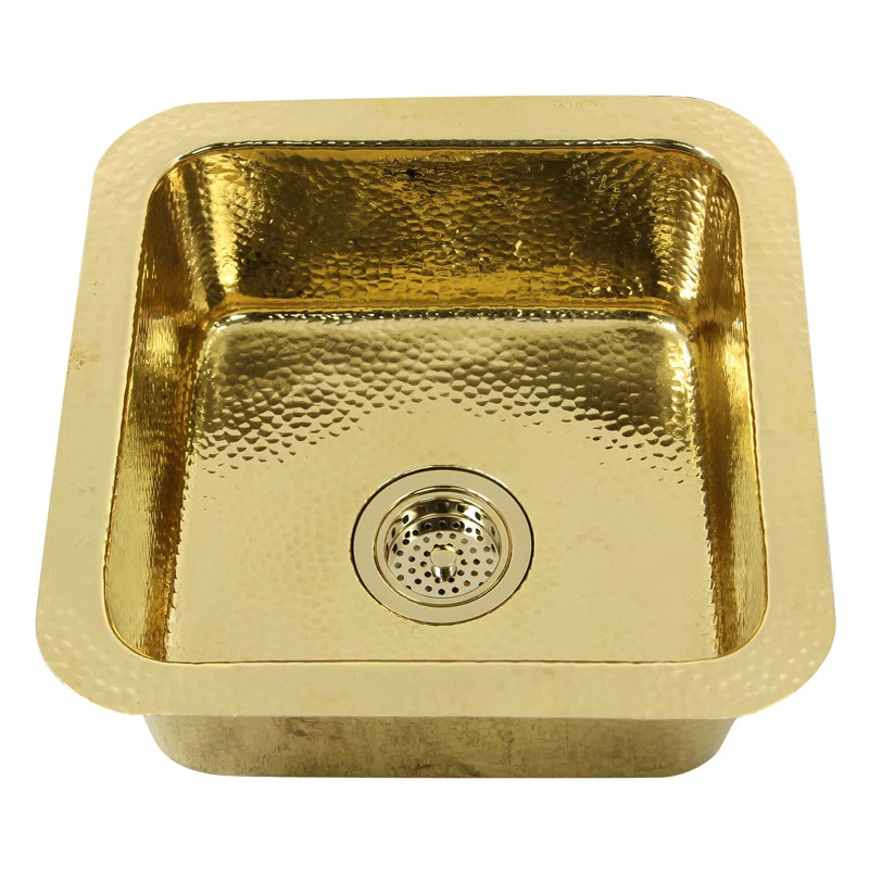 Brightwork Home 16.63'' L Dual Mount Single Bowl Brass Kitchen Sink | Wayfair North America
