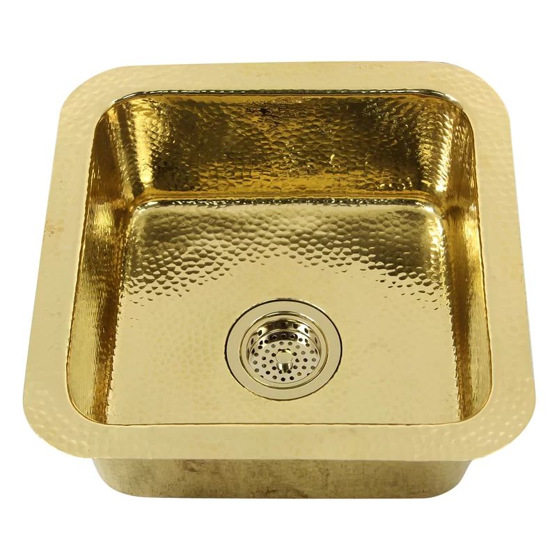 Brightwork Home 16.63'' L Dual Mount Single Bowl Brass Kitchen Sink | Wayfair North America