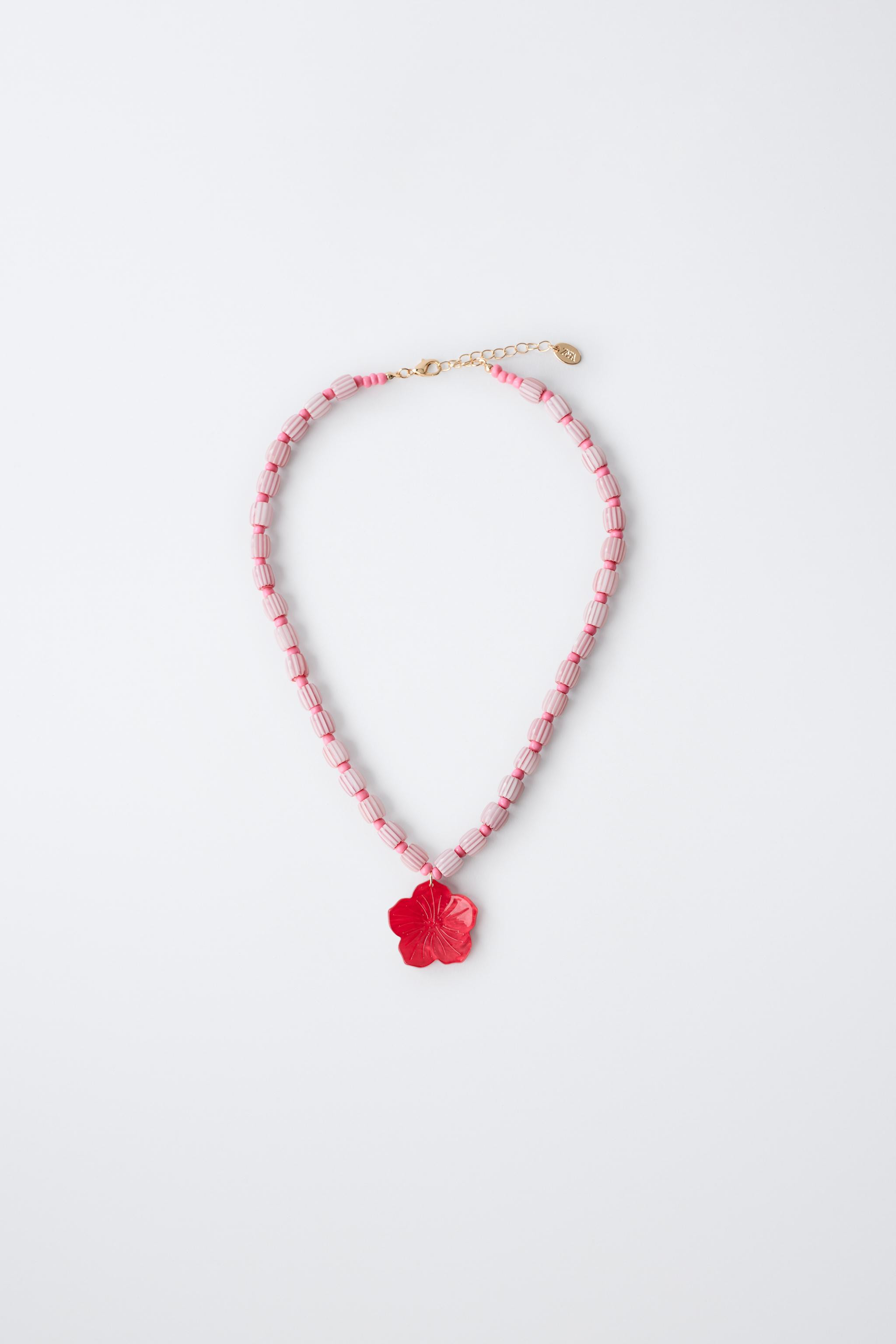 HIBISCUS BEADED NECKLACE | Zara US