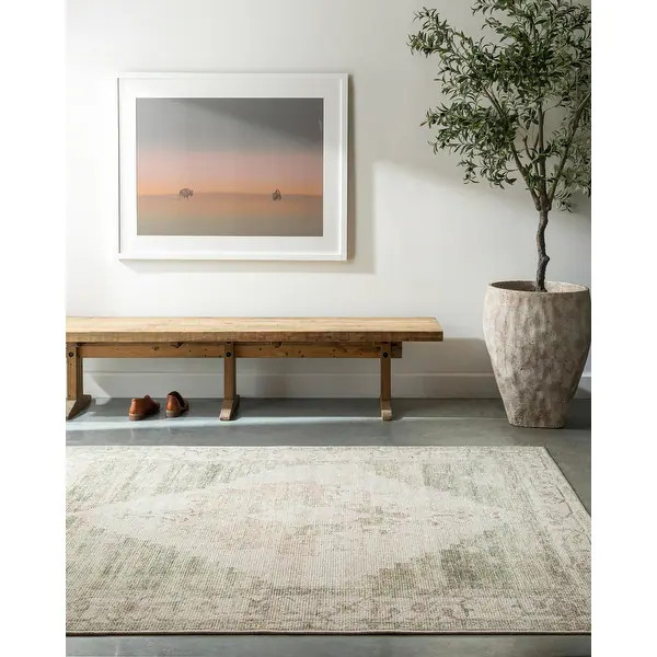 Becki Owens x Livabliss Luca Area Rug - 6'7" x 9' - Olive | Bed Bath & Beyond