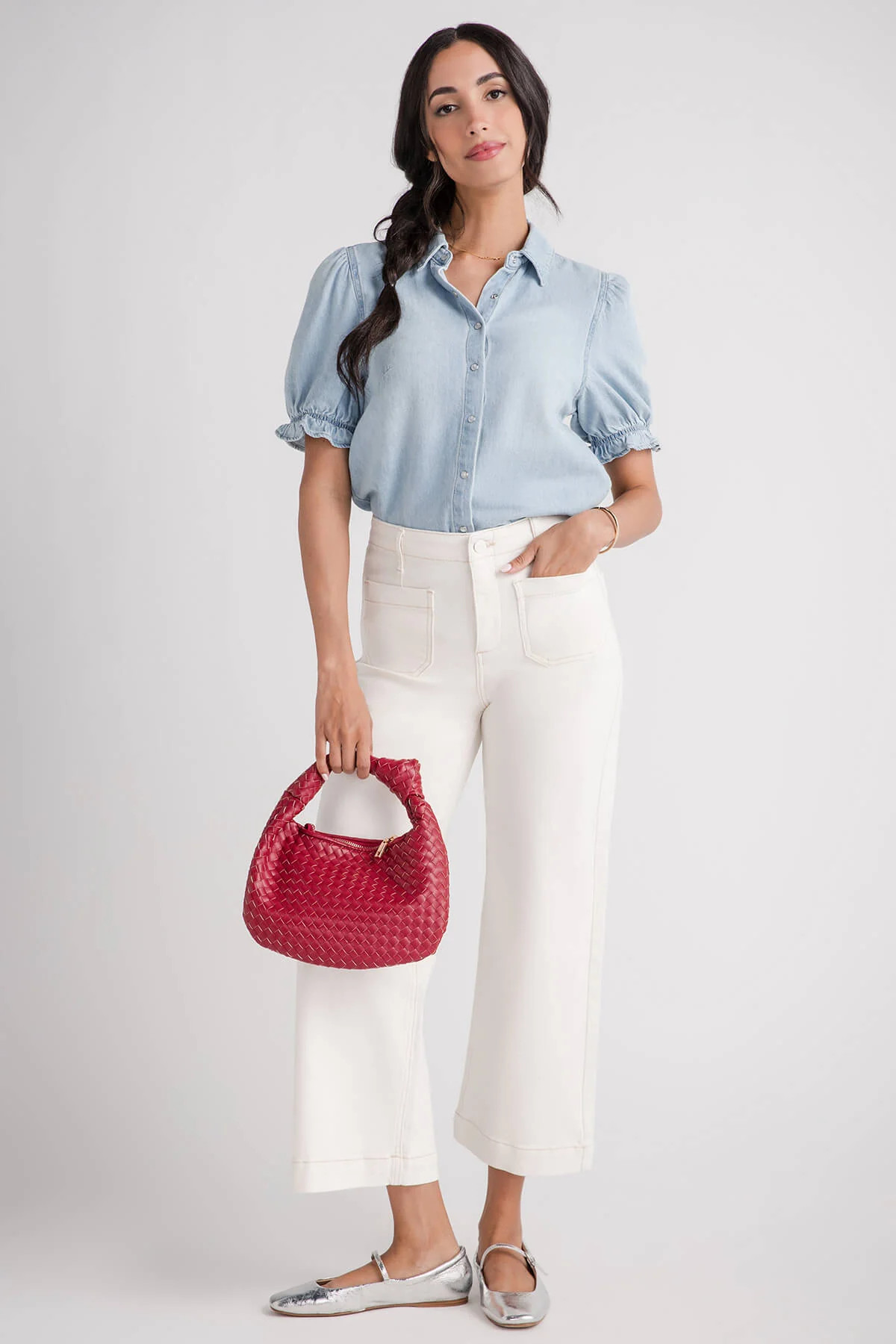 Risen Amelia Cropped Patch Pocket Jeans | Social Threads