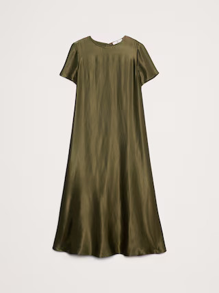 Aurelia Italian Satin Trapeze Dress | Banana Republic (US)