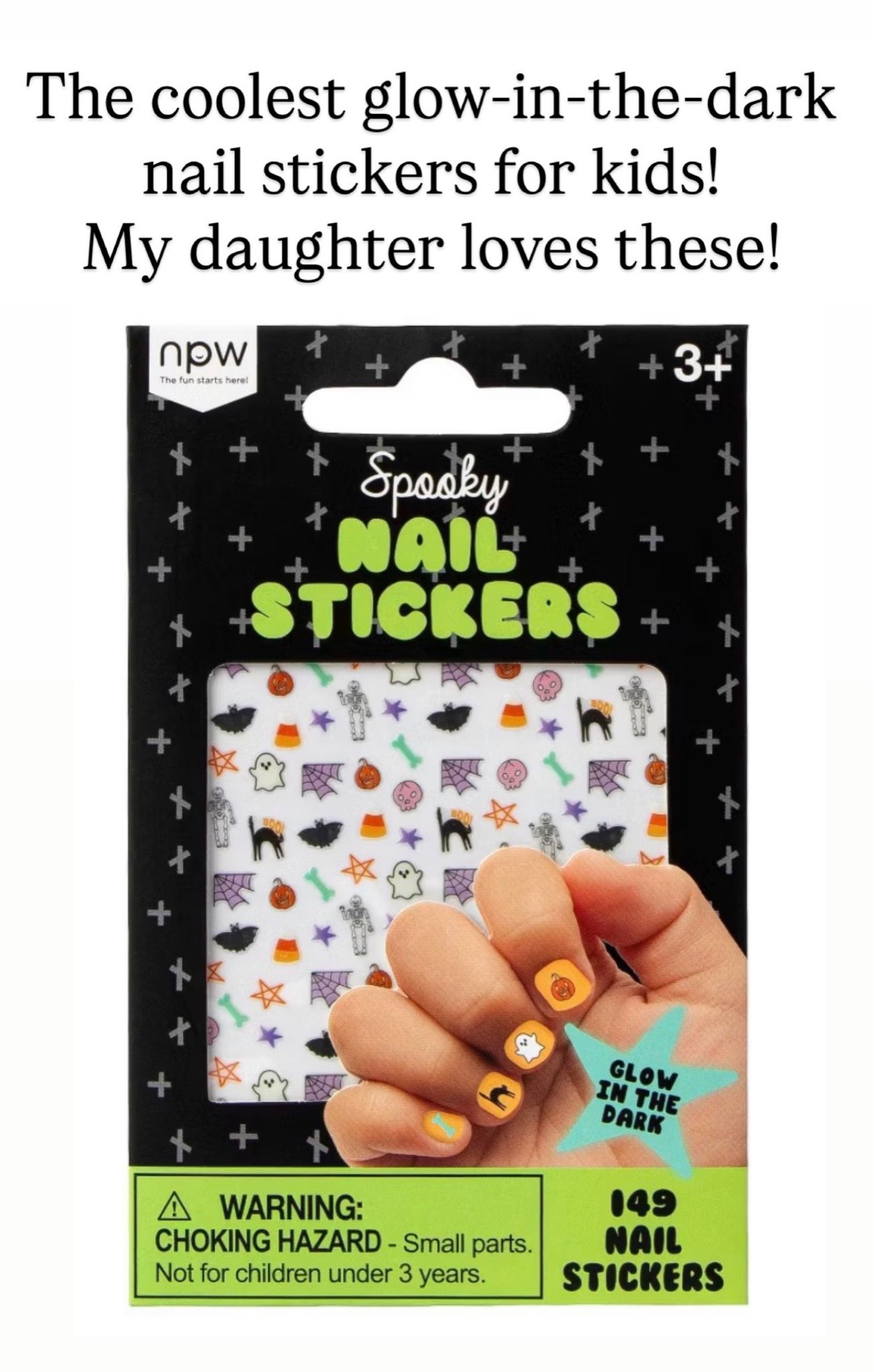 Cute glow in the dark nail stickers