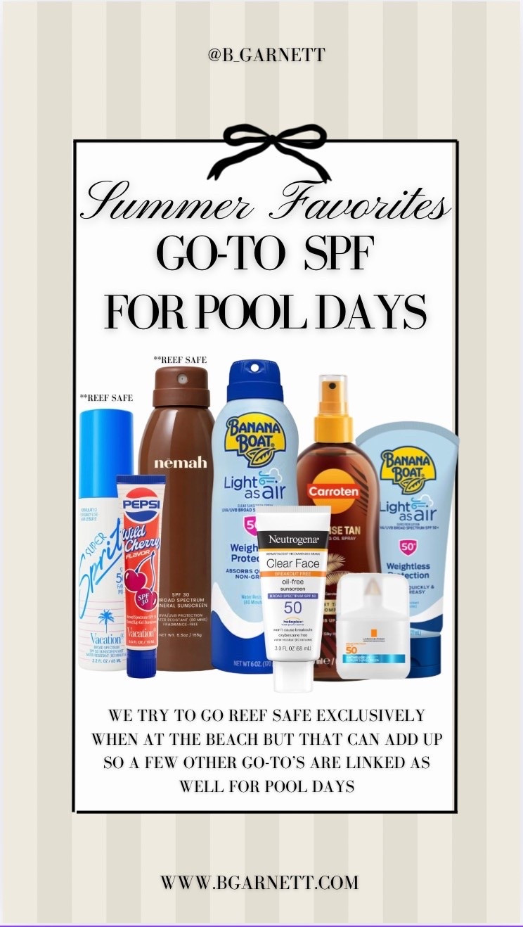 Go to SPF for pool days (not reef safe-check my follow up for our favorite reef safe options for the beach and lake)

Dog | suncare | skincare | oool says | beach days | vacation must haves

#LTKselfcare #LTKgrwm #LTKTravel