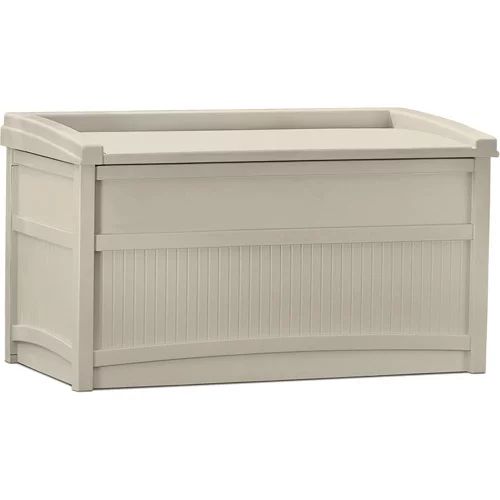 Suncast 50 Gallon Outdoor Resin Deck Storage Box with Seat, Light Taupe | Walmart (US)