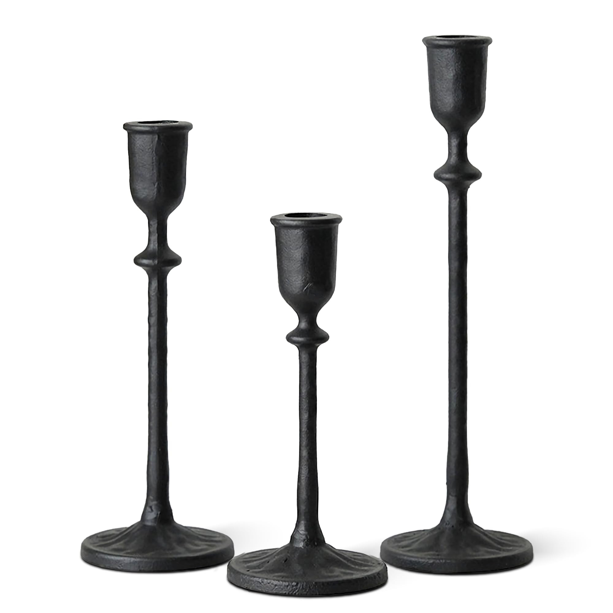 Antique Candlestick Holders Set of 3, Cast Iron Taper Candle Holder for Dining Table Centerpiece,... | Amazon (US)