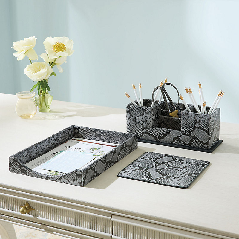 Foiled Leather Desk Accessories - Paper Tray - Ballard Designs | Ballard Designs, Inc.