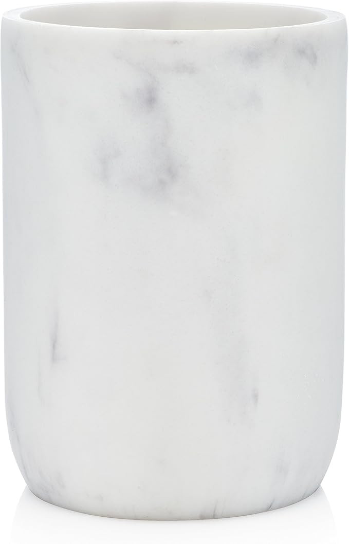 Essentra Home Blanc Collection White Bathroom Tumbler Cup for Vanity Countertops, Also Great As P... | Amazon (US)