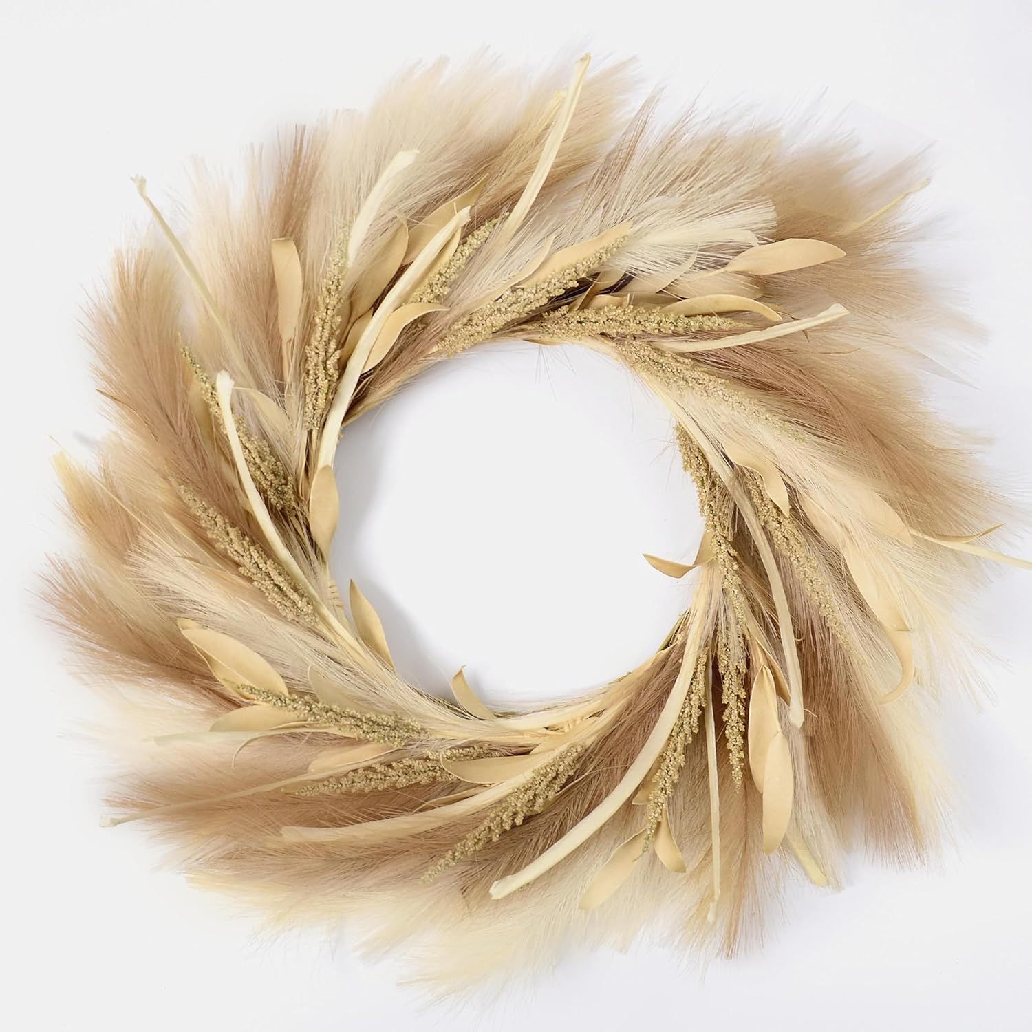 Perfnique Pampas Grass Wreath, 27'' Fall Wreath for Front Door, Pampas Wreath for All Seasons, Bo... | Amazon (US)