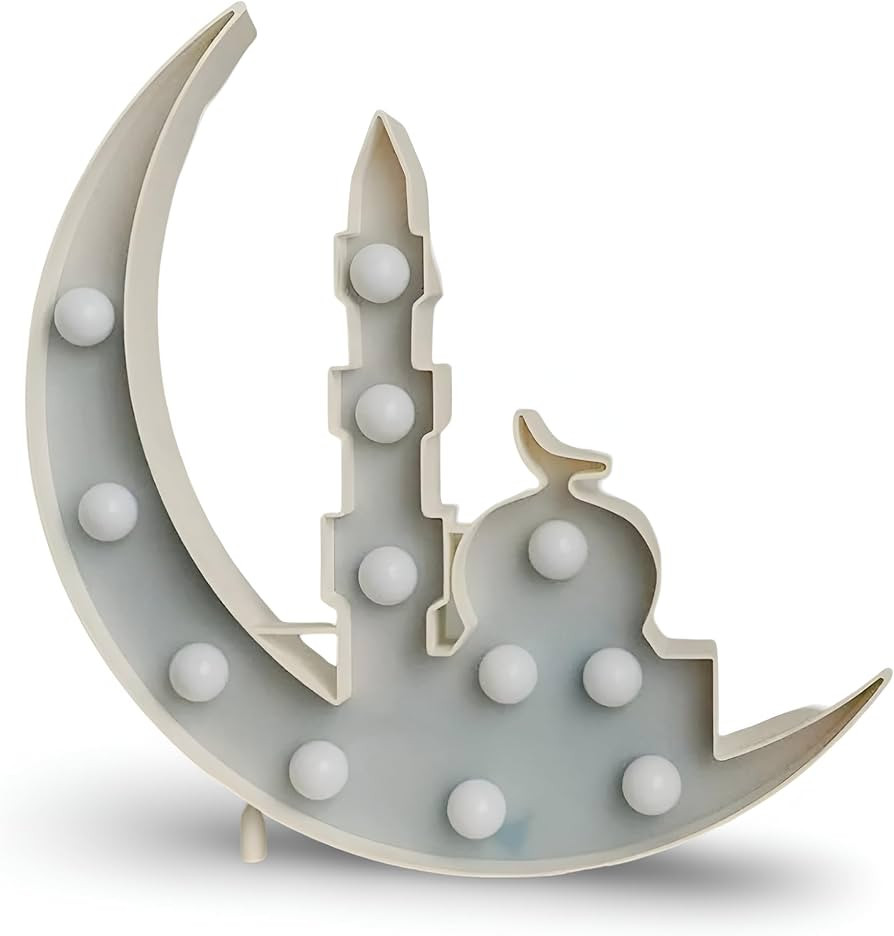 Days of Eid Moon Marquee Light - 12 Inch Crescent Moon Ramadan Decorations with Timer & USB Power... | Amazon (US)