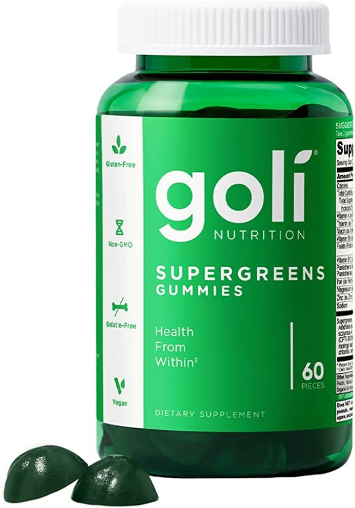 Goli SuperGreen Vitamin Gummy - 60 Count - Essential Vitamins and Minerals - Plant-Based, Vegan, ... | Amazon (US)
