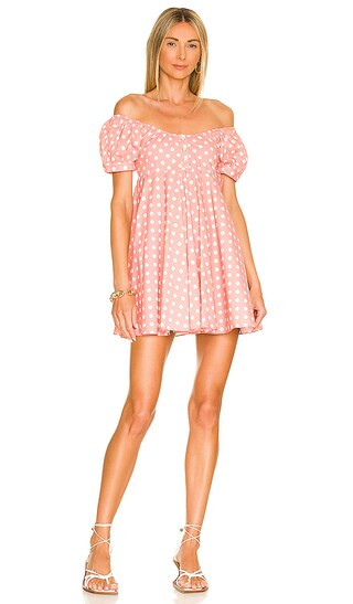 Dina Mini Dress in Blush & White Polka Dot | Revolve Clothing (Global)