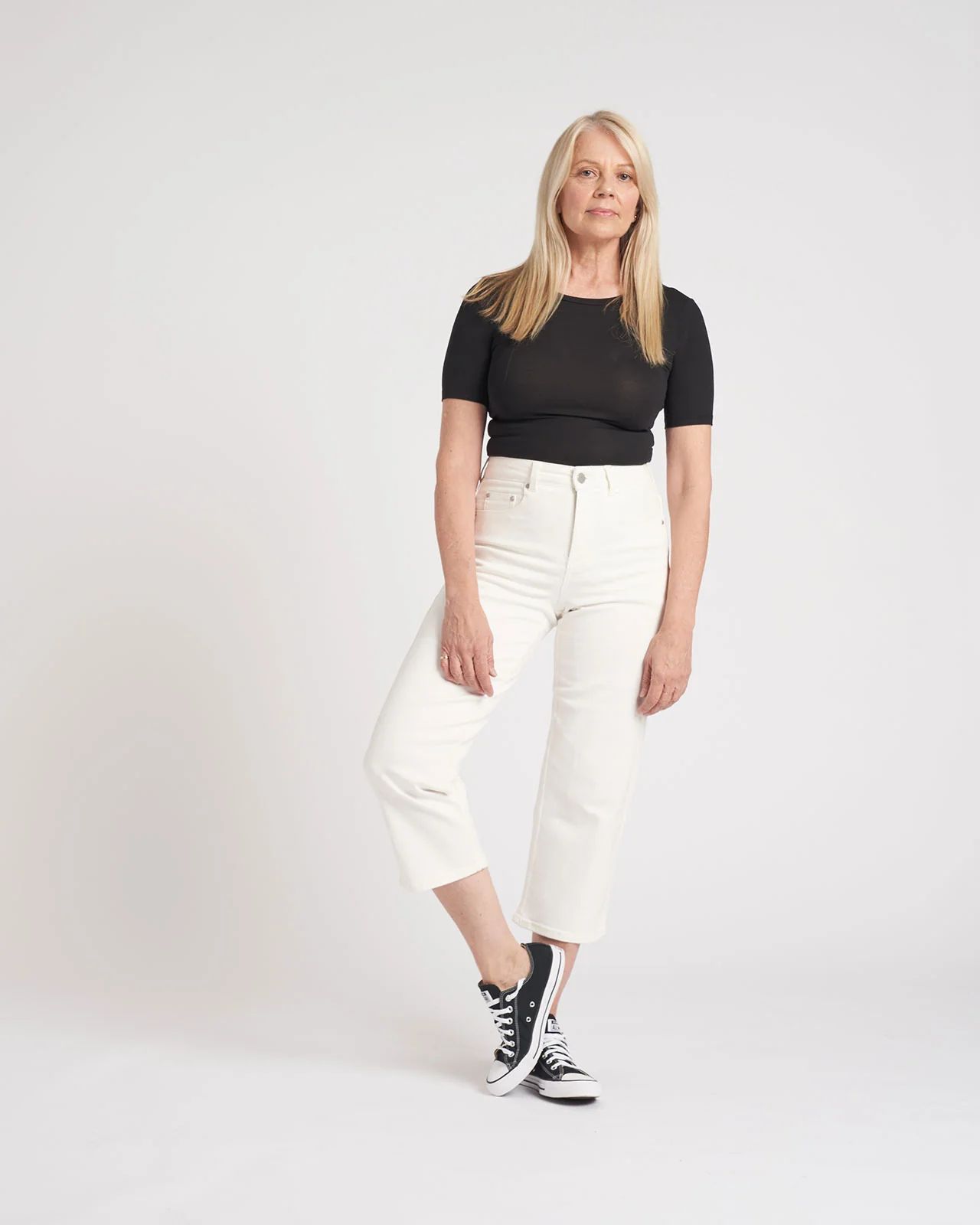 Bae Boyfriend Crop Jeans - White | Universal Standard