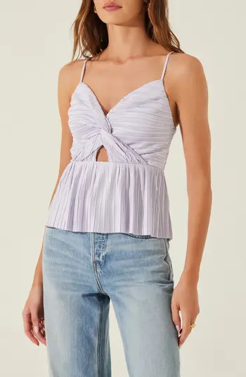 ASTR the Label Twist Front Pliss\u00e9 Camisole | Nordstromrack | Nordstrom Rack