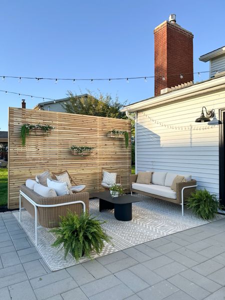 Stunning modern neutral outdoor patio transformation! The perfect spring & summer lounge space. 

#LTKhome #LTKstyletip #LTKSeasonal